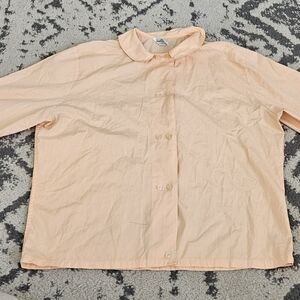 Vintage 1950s 1960s Peach Smart Lady Label Buttom Up Size Large